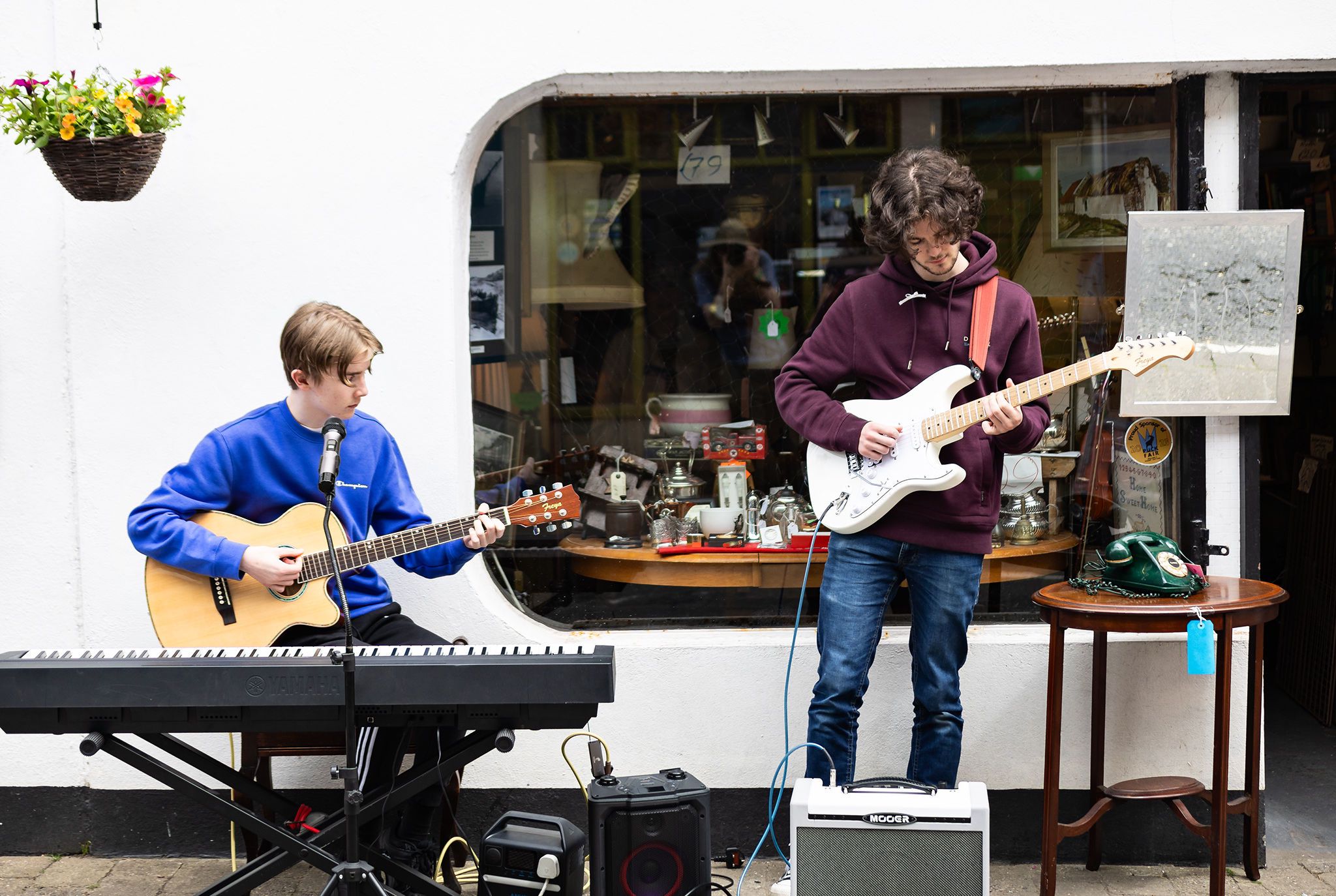 Dylan and his brother playing guitar