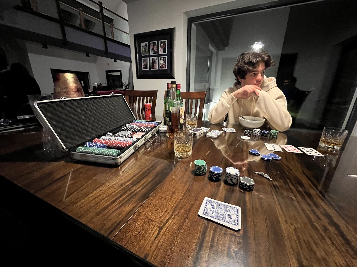 A poker night at the table